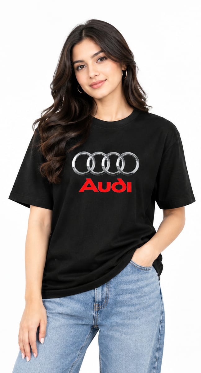 HKAY Premium Audi Rings Jet Black T-Shirt