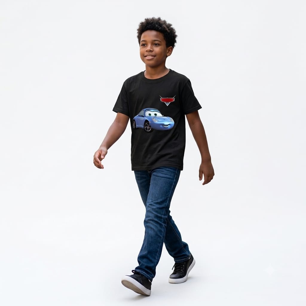 Sally Carrera Graphic T-Shirt - Blue Sports Car Graphic Shirt for Kids & Adults
