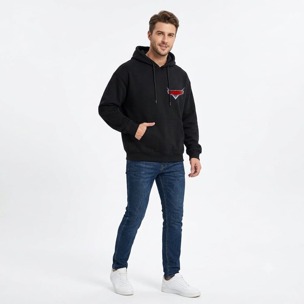 Radiator Springs Crew Heavyweight Black Hoodie | Disney Cars Character Graphic Sweatshirt