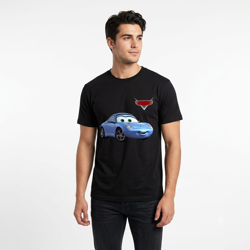 Sally Carrera Graphic T-Shirt - Blue Sports Car Graphic Shirt for Kids & Adults