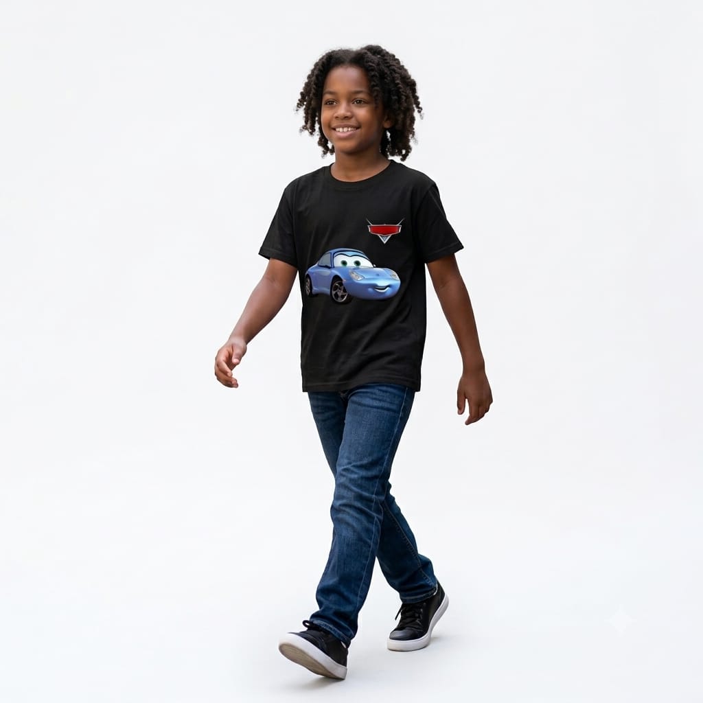 Sally Carrera Graphic T-Shirt - Blue Sports Car Graphic Shirt for Kids & Adults