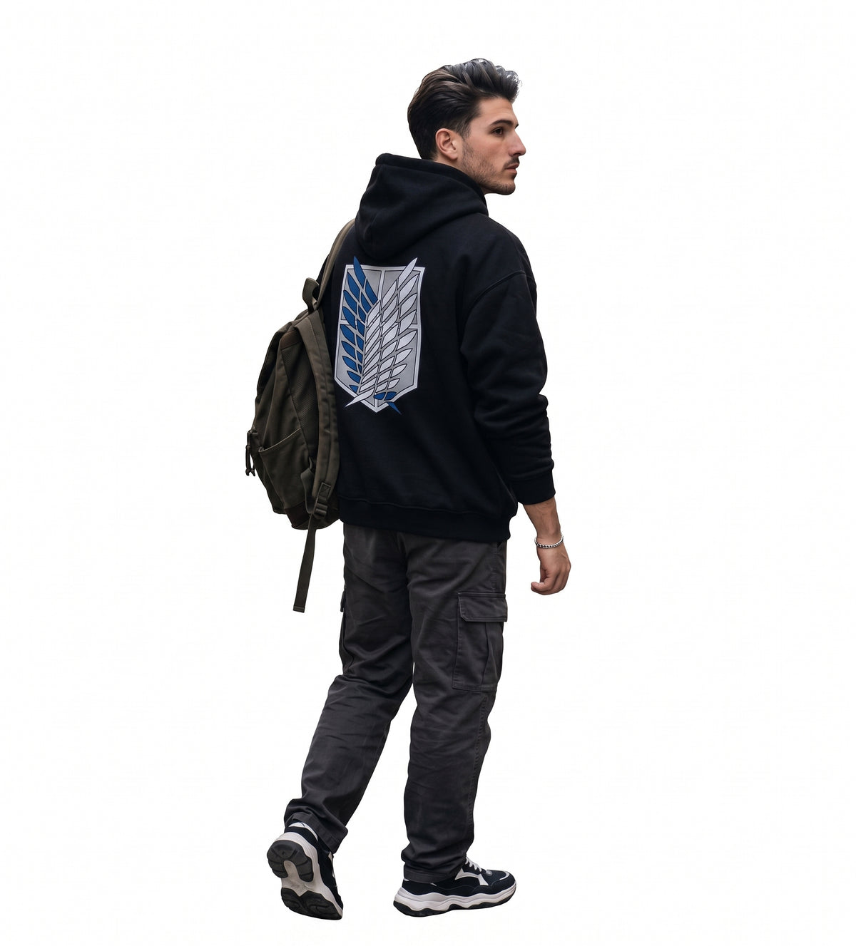 Scout Regiment Wings of Freedom Oversized Black Anime Hoodie