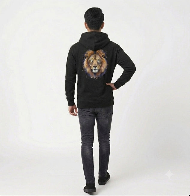 Men’s Premium Black Lion Graphic Hoodie – HKay Stylish Streetwear Hoodie