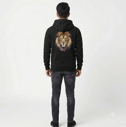 Men’s Premium Black Lion Graphic Hoodie – HKay Stylish Streetwear Hoodie