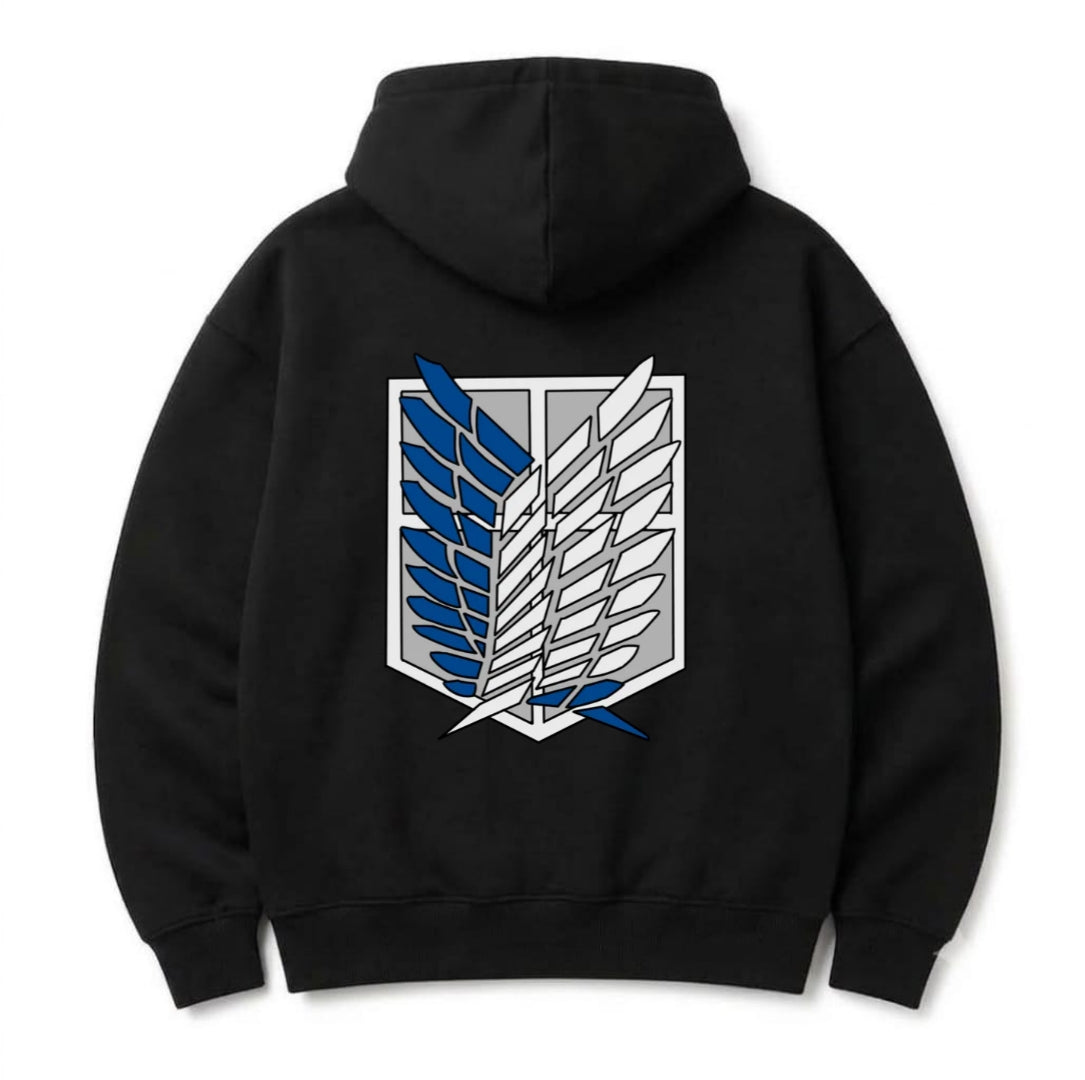 Scout Regiment Wings of Freedom Oversized Black Anime Hoodie