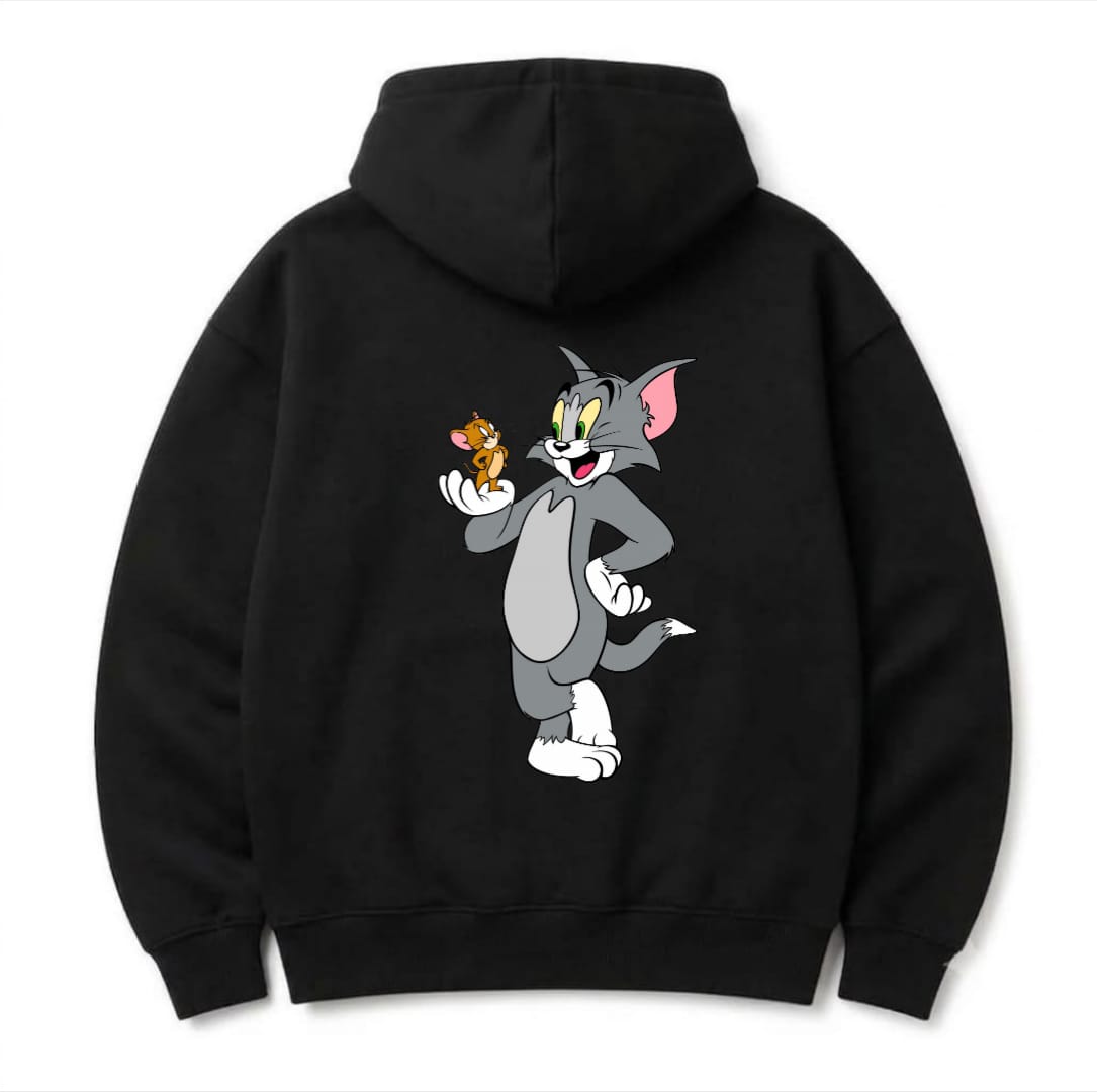 Vintage Tom and Jerry Front Pocket Hoodie, 90s Cartoon Kangaroo Pouch Sweatshirt, Retro Y2K Gift