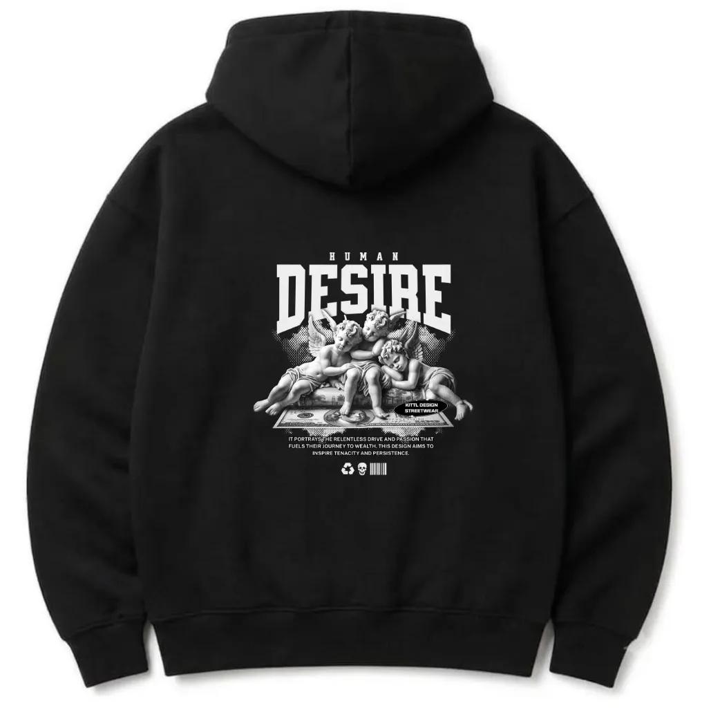 Minimalist Desire Typography Streetwear Hoodie
