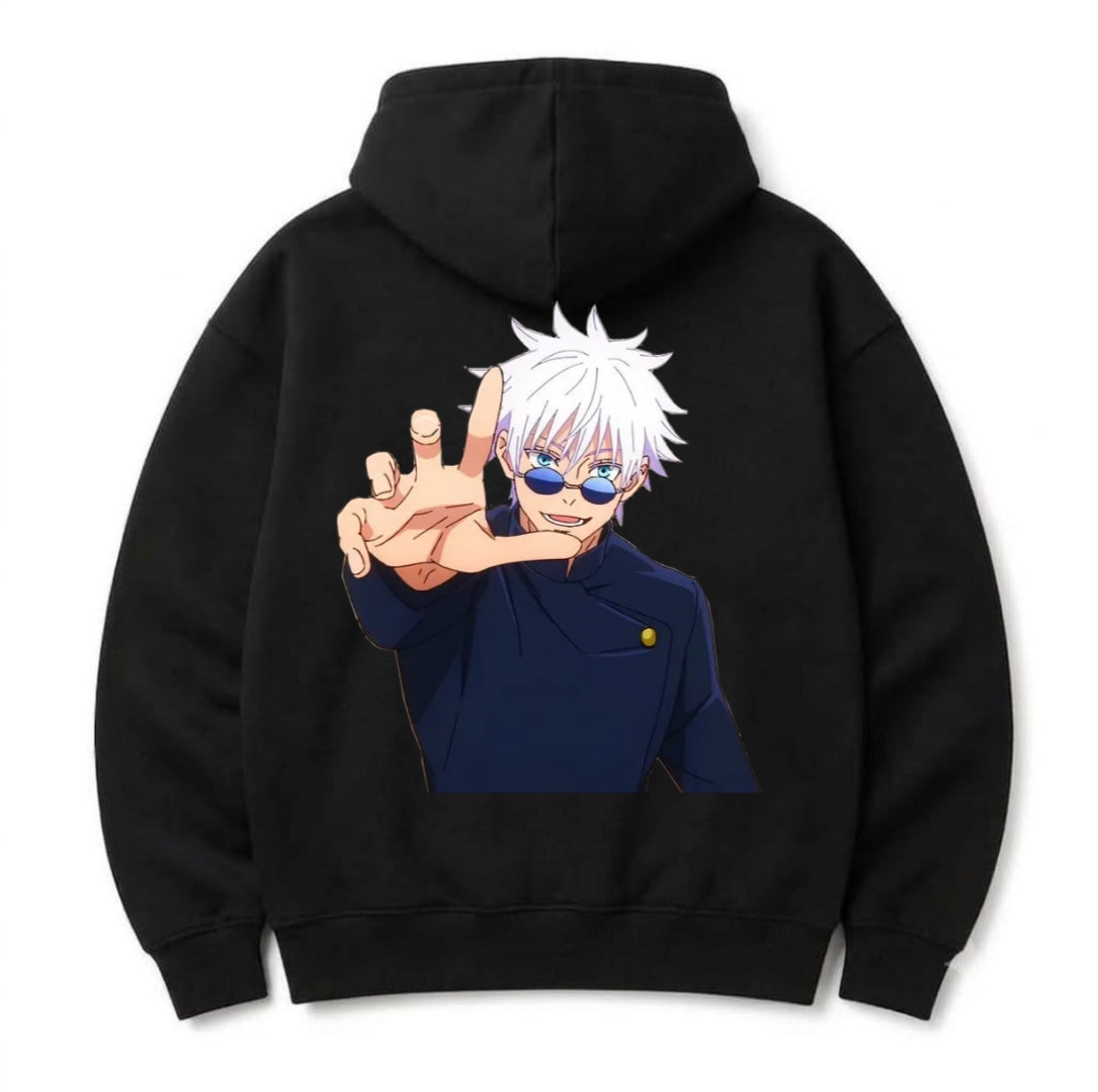 HKAY Premium Jet Black 320 GSM Oversized Gojo Hoodie