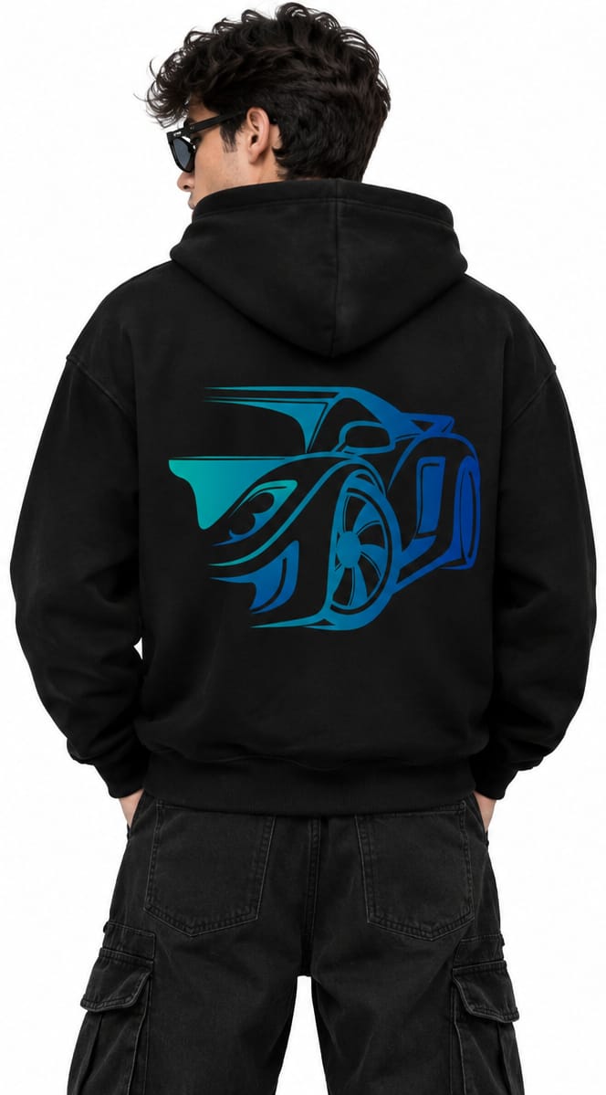HKAY Premium Drift Supercar Jet Black 320 GSM Hoodie
