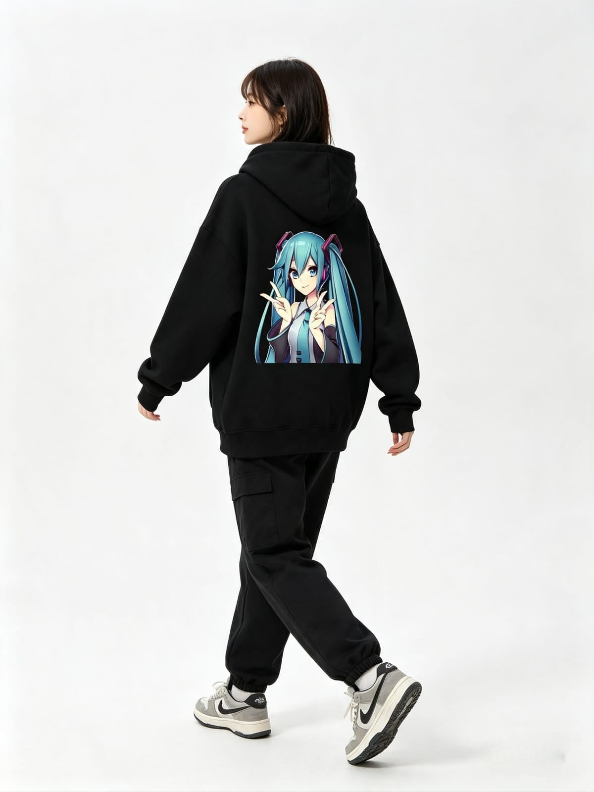 HKAY Premium Hatsune Miku Jet Black Hoodie
