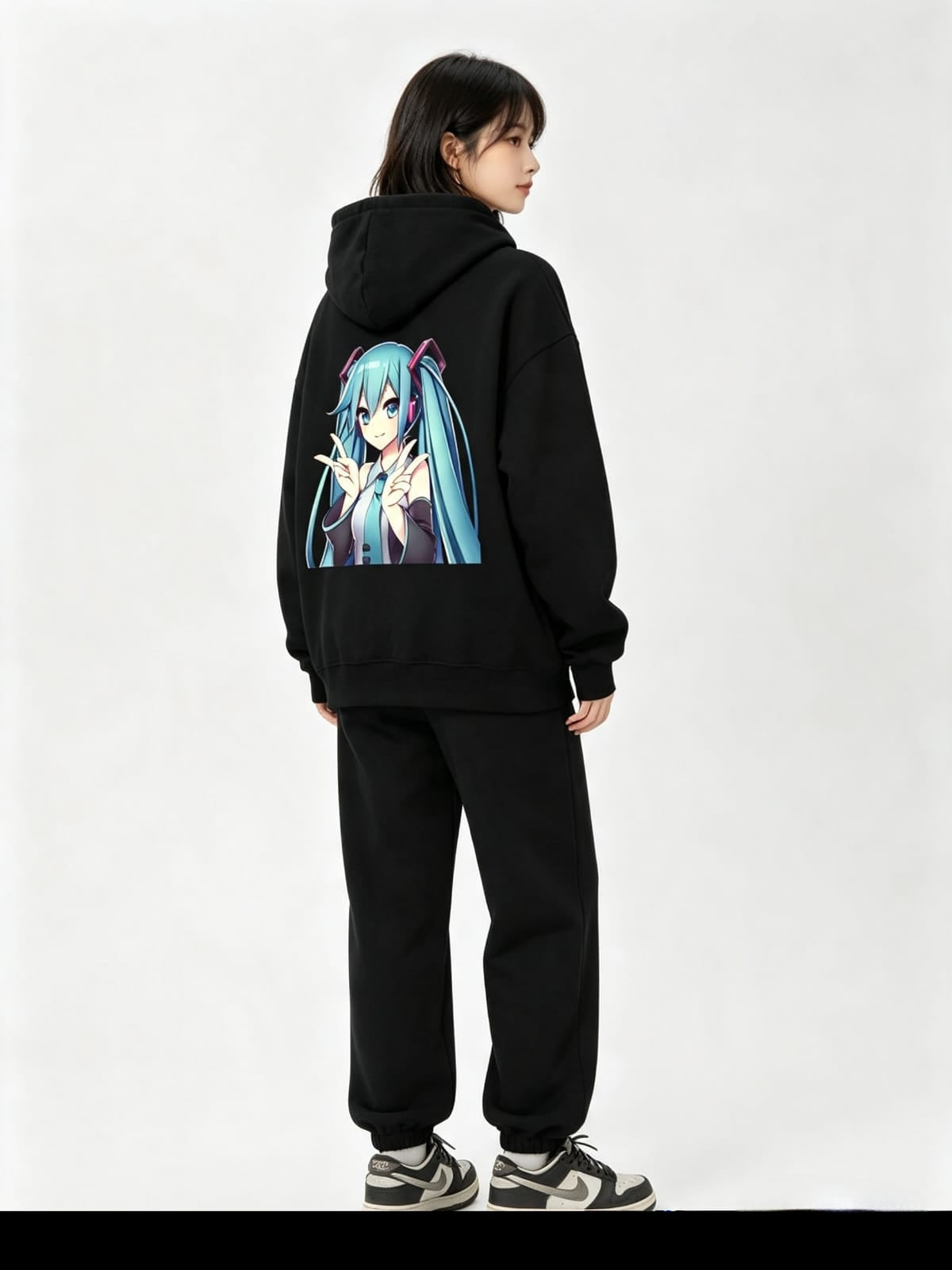 HKAY Premium Hatsune Miku Jet Black Hoodie