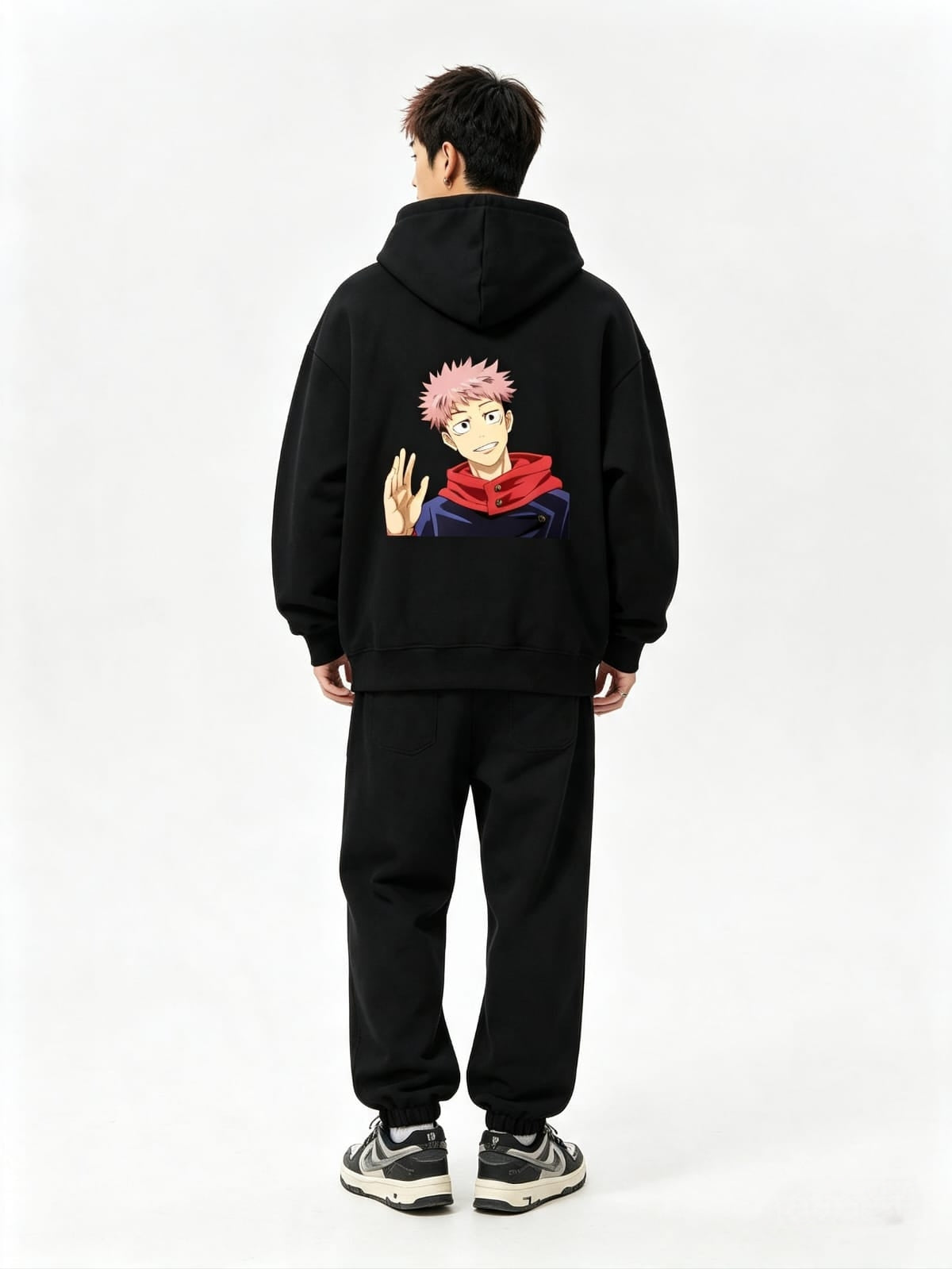HKAY Premium Yuji Itadori Jet Black 320 GSM Hoodie