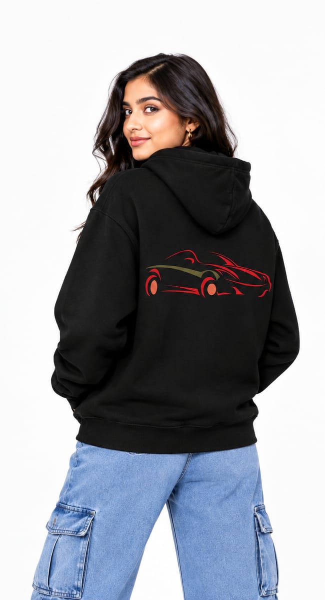 HKAY Premium Crimson Supercar Jet Black 320 GSM Hoodie