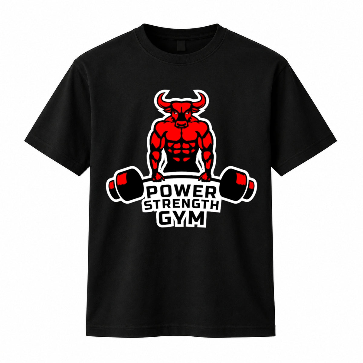 HKAY Premium Iron Bull Gym Jet Black 200 GSM T-Shirt