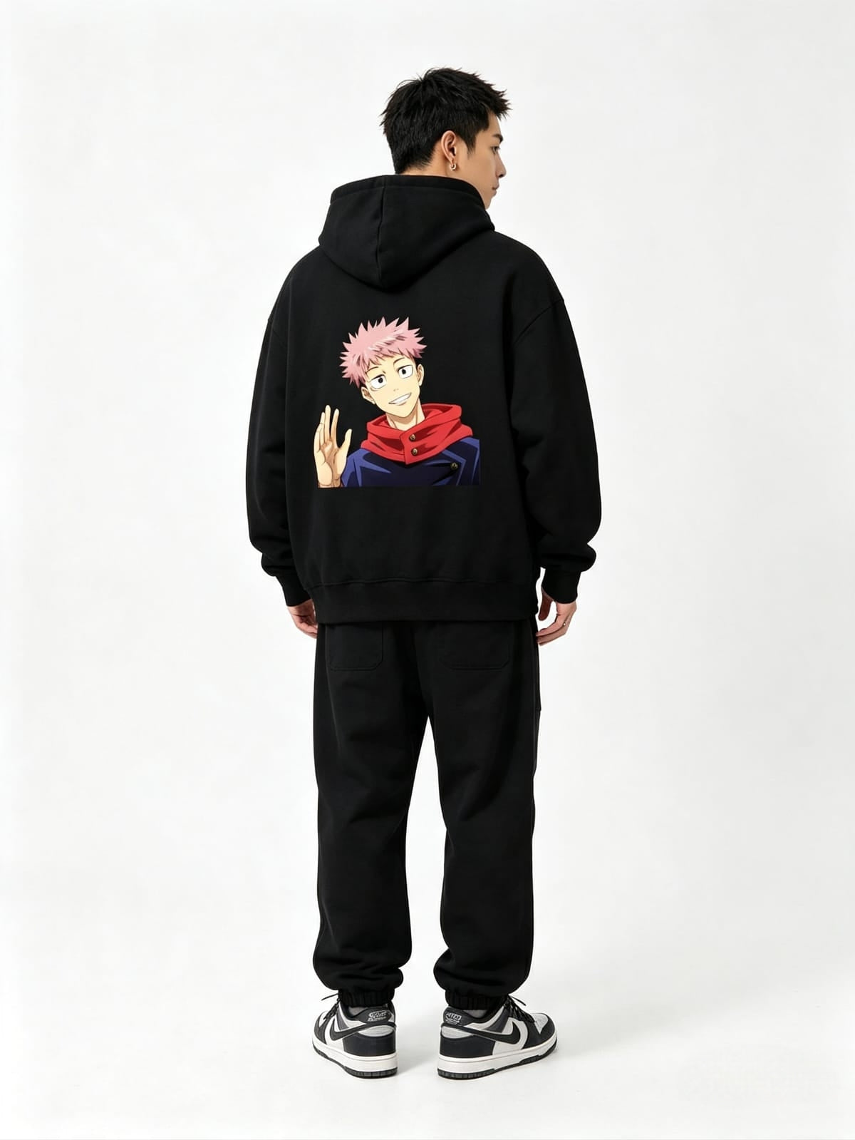 HKAY Premium Yuji Itadori Jet Black 320 GSM Hoodie
