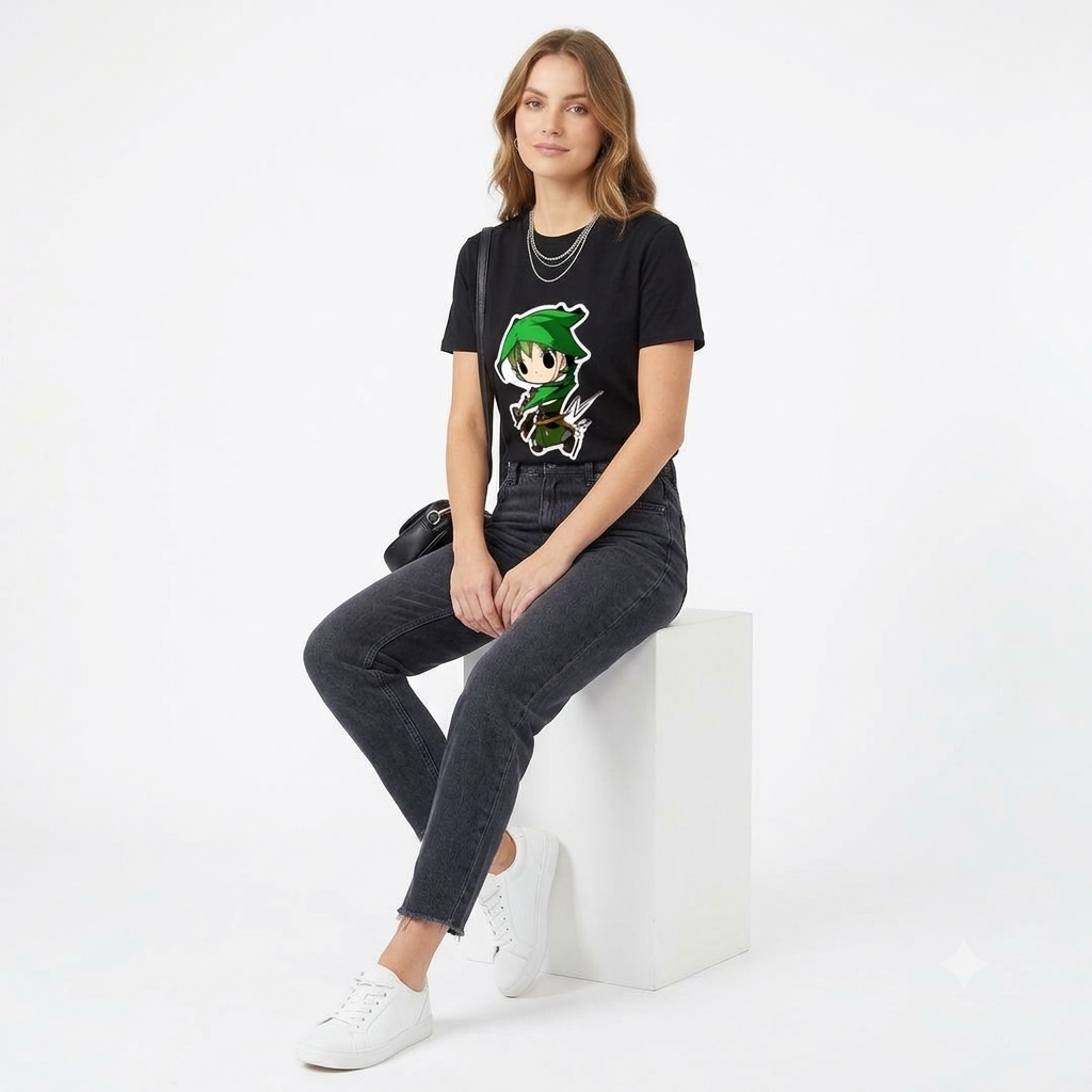 Chibi Archer Anime Graphic T-Shirt | Premium 200 GSM Black Streetwear Tee