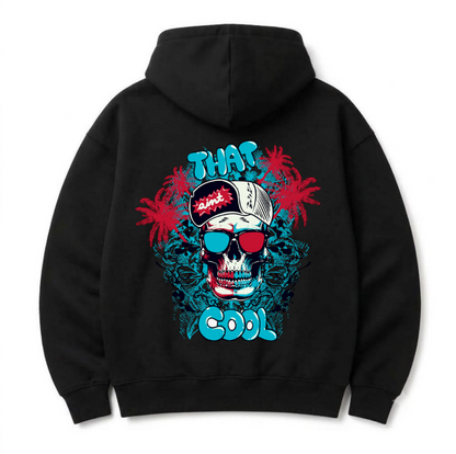 Men's Graphic Print Heavyweight Hoodie – Skull & Palm Design