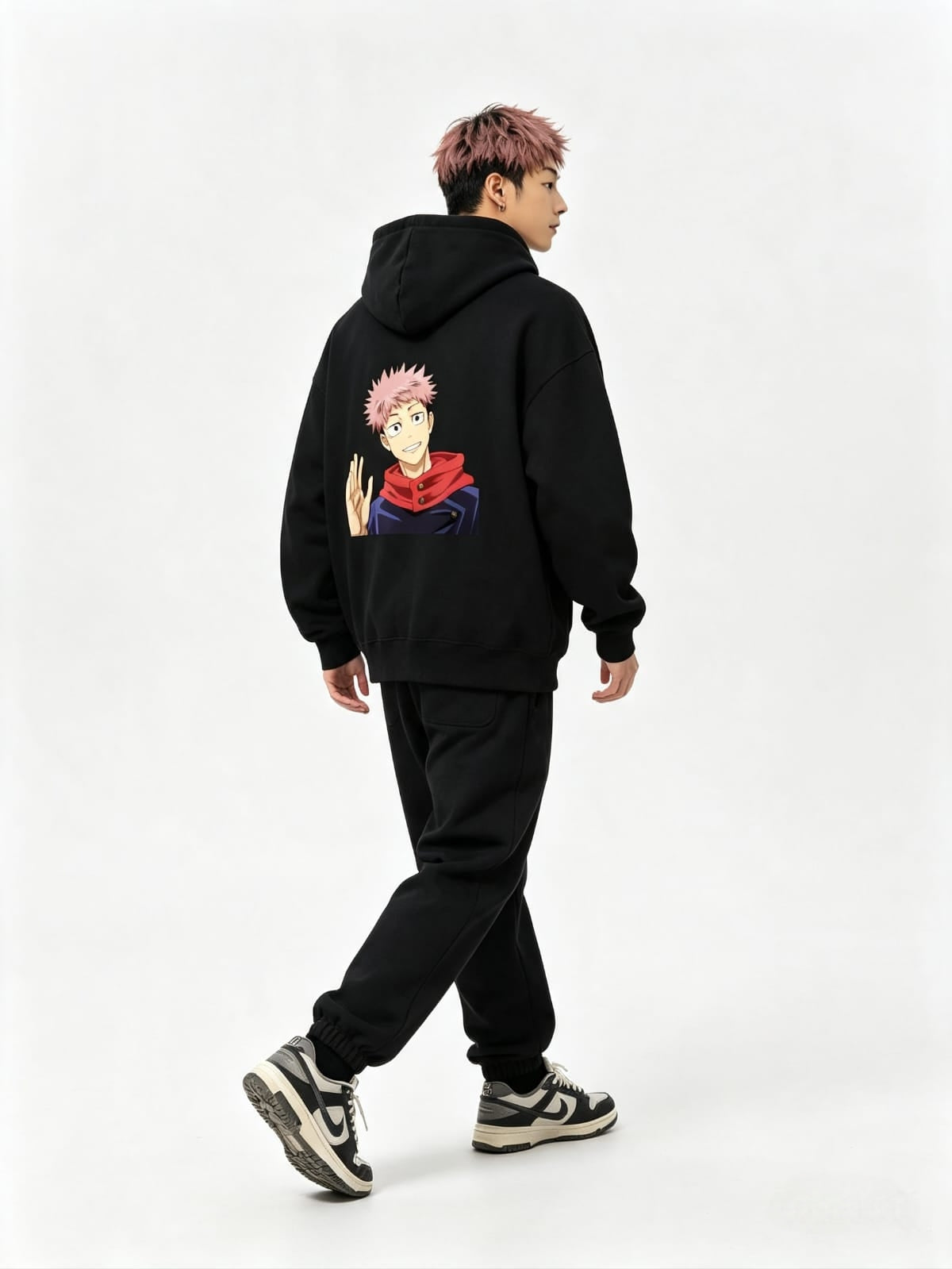 HKAY Premium Yuji Itadori Jet Black 320 GSM Hoodie