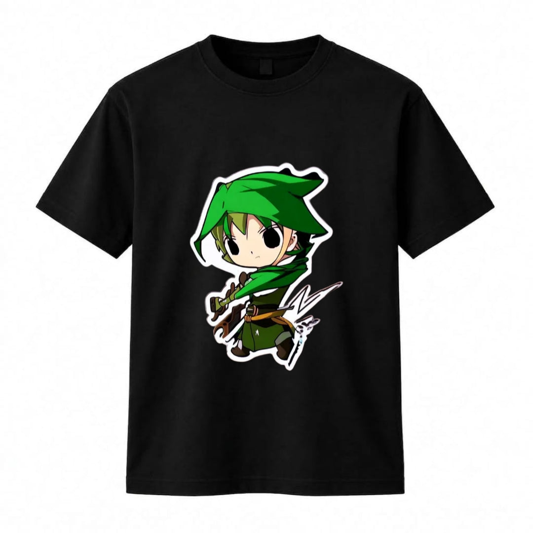 Chibi Archer Anime Graphic T-Shirt | Premium 200 GSM Black Streetwear Tee