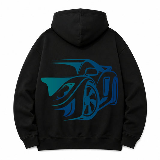 HKAY Premium Drift Supercar Jet Black 320 GSM Hoodie