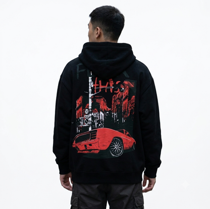 HKAY Urban Drive Graphic Oversized Hoodie