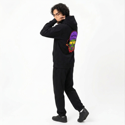 HKAY Premium Graphic Oversized Black Hoodie – Streetwear Edition