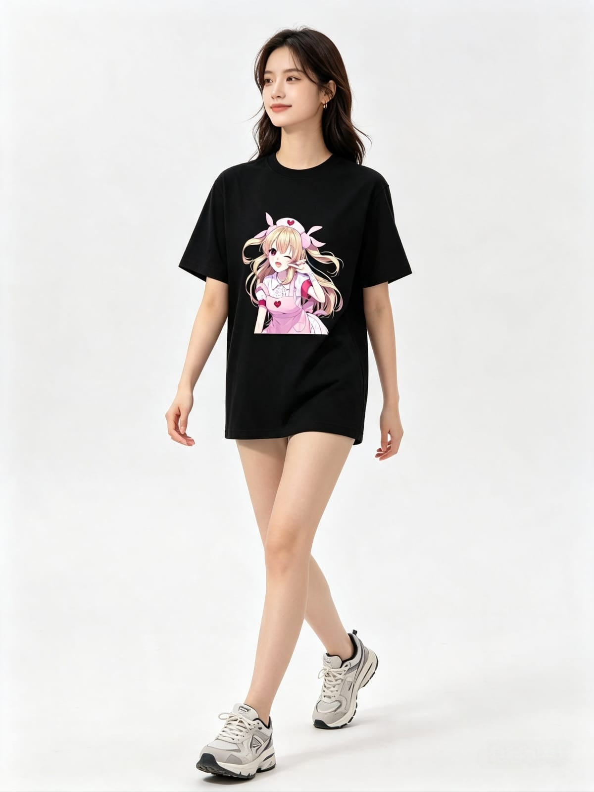 HKAY Premium Jet Black 200 GSM Anime T-Shirt