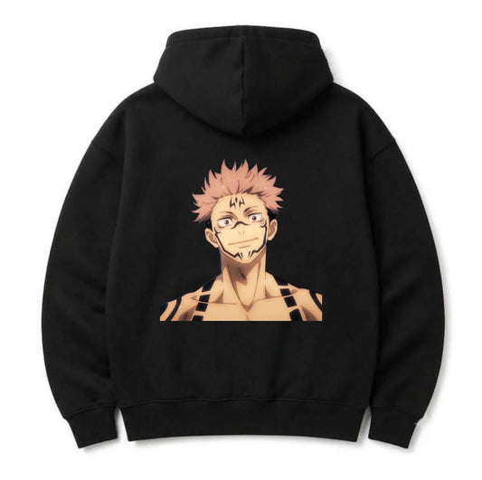 HKAY Premium Sukuna Jet Black 320 GSM Hoodie