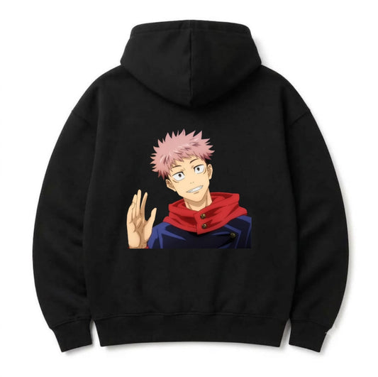 HKAY Premium Yuji Itadori Jet Black 320 GSM Hoodie
