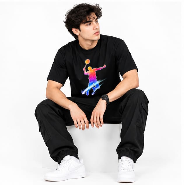 HKAY Premium Badminton Player Jet Black 200 GSM T-Shirt