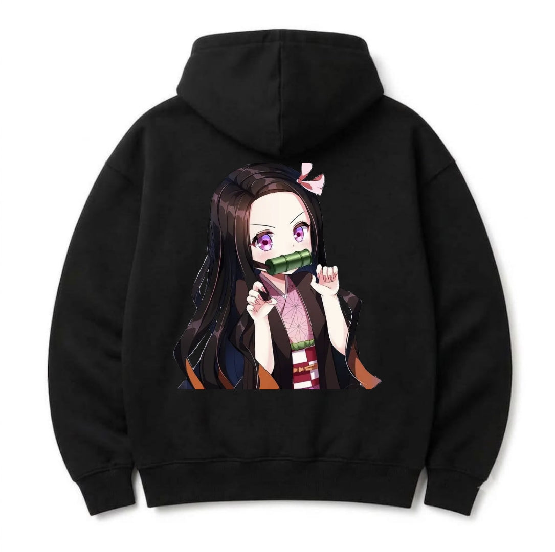 HKAY Premium 320 GSM Oversized Black Anime Hoodie – Premium Streetwear