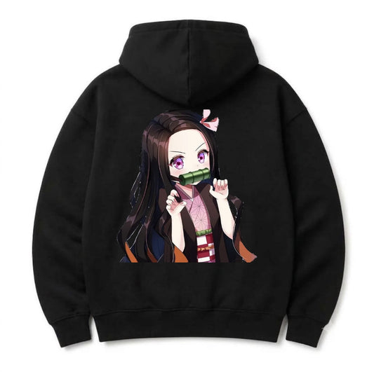 HKAY Premium 320 GSM Oversized Black Anime Hoodie – Premium Streetwear