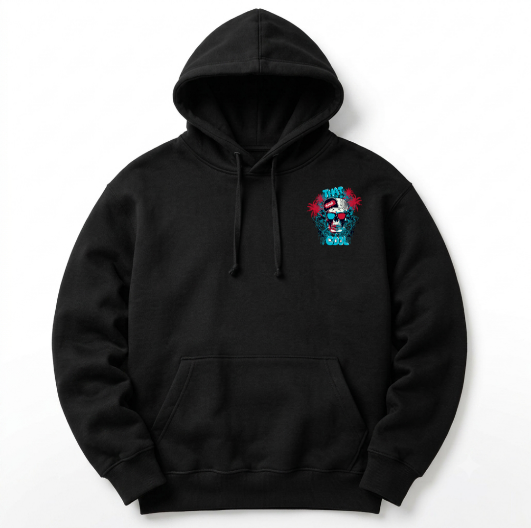 Men's Graphic Print Heavyweight Hoodie – Skull & Palm Design