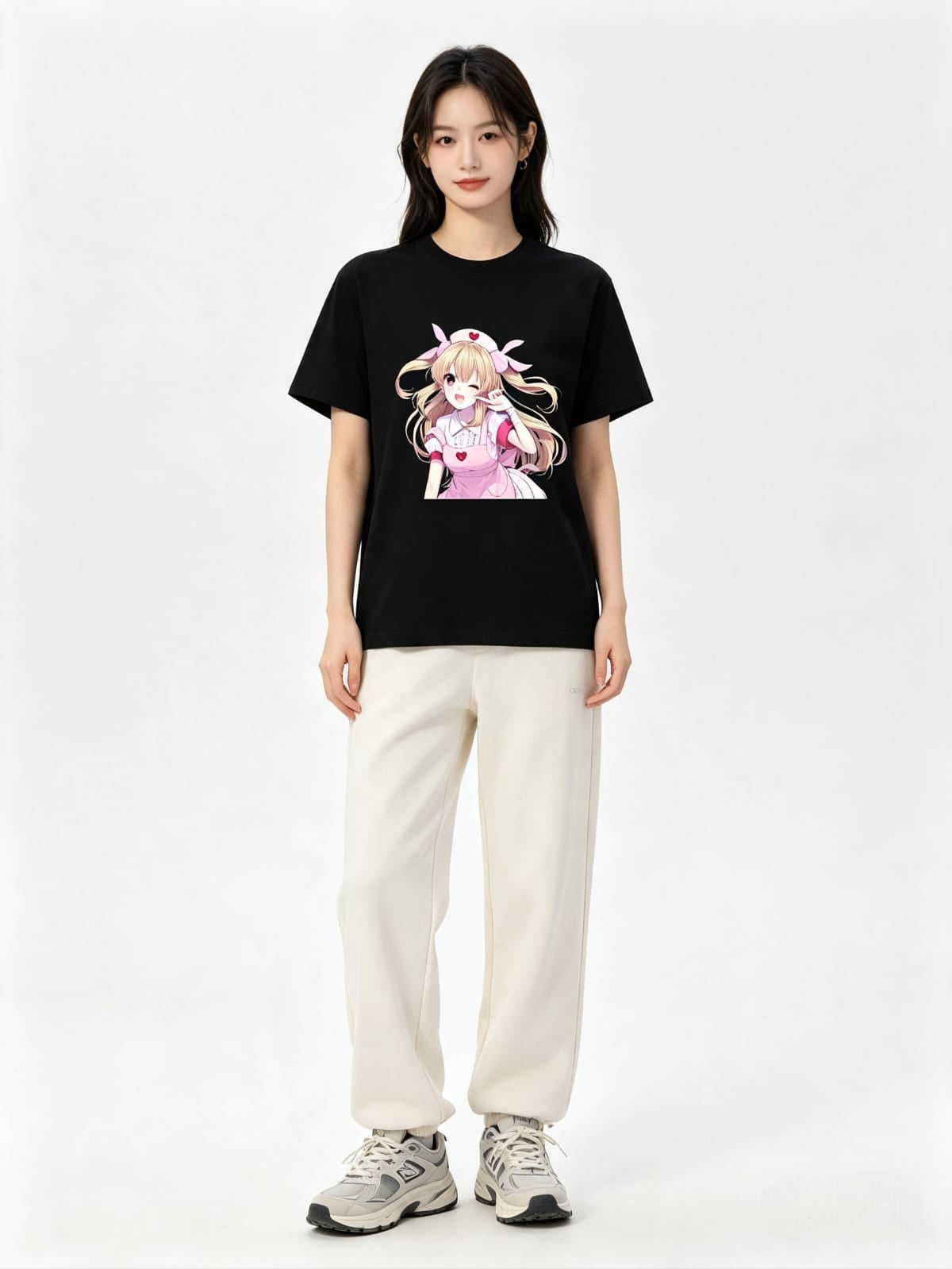 HKAY Premium Jet Black 200 GSM Anime T-Shirt
