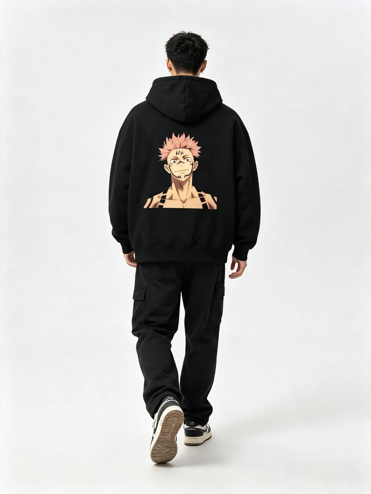 HKAY Premium Sukuna Jet Black 320 GSM Hoodie