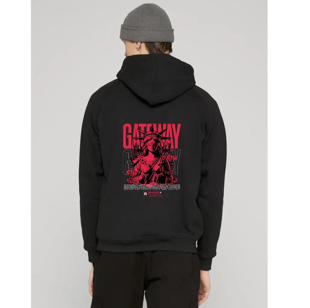 HKAY Premium Gateway Liberty Jet Black 320 GSM Hoodie