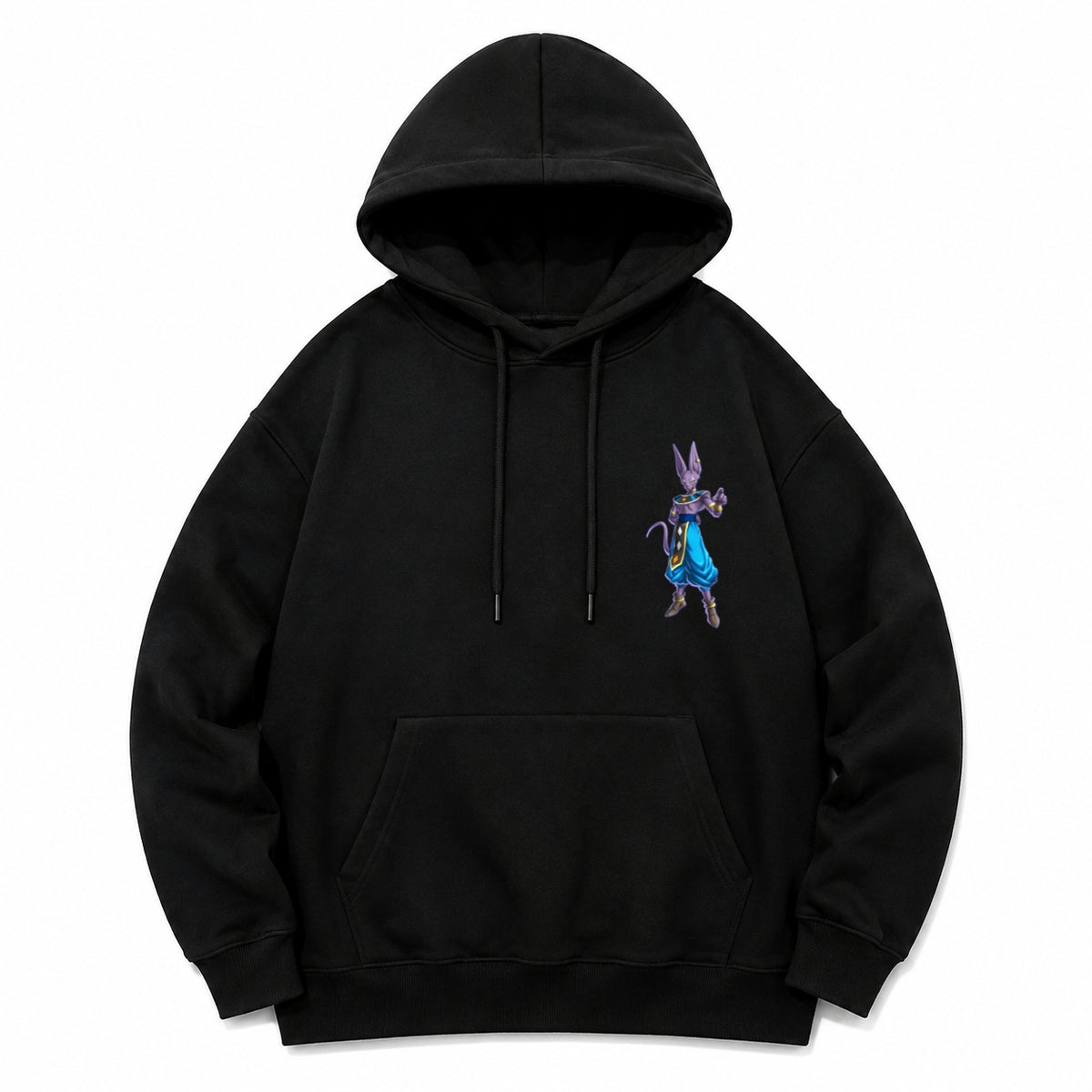 HKAY Premium Lord Beerus Jet Black 320 GSM Hoodie