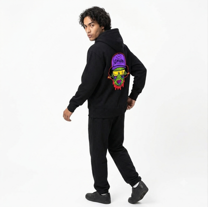 HKAY Premium Graphic Oversized Black Hoodie – Streetwear Edition