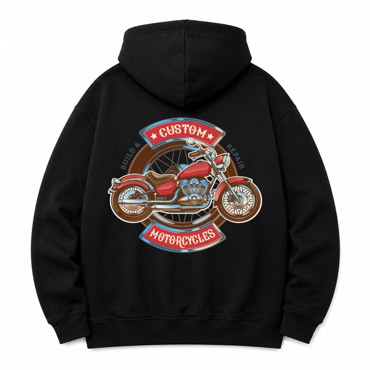 HKAY Premium Custom Chopper Jet Black 320 GSM Hoodie