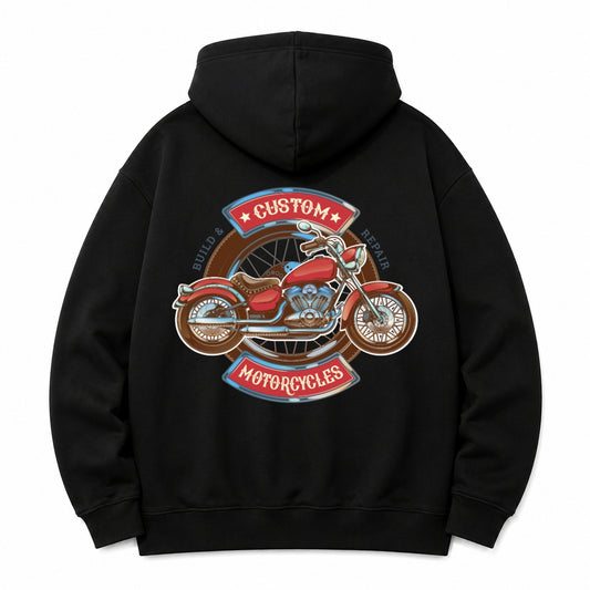 HKAY Premium Custom Chopper Jet Black 320 GSM Hoodie
