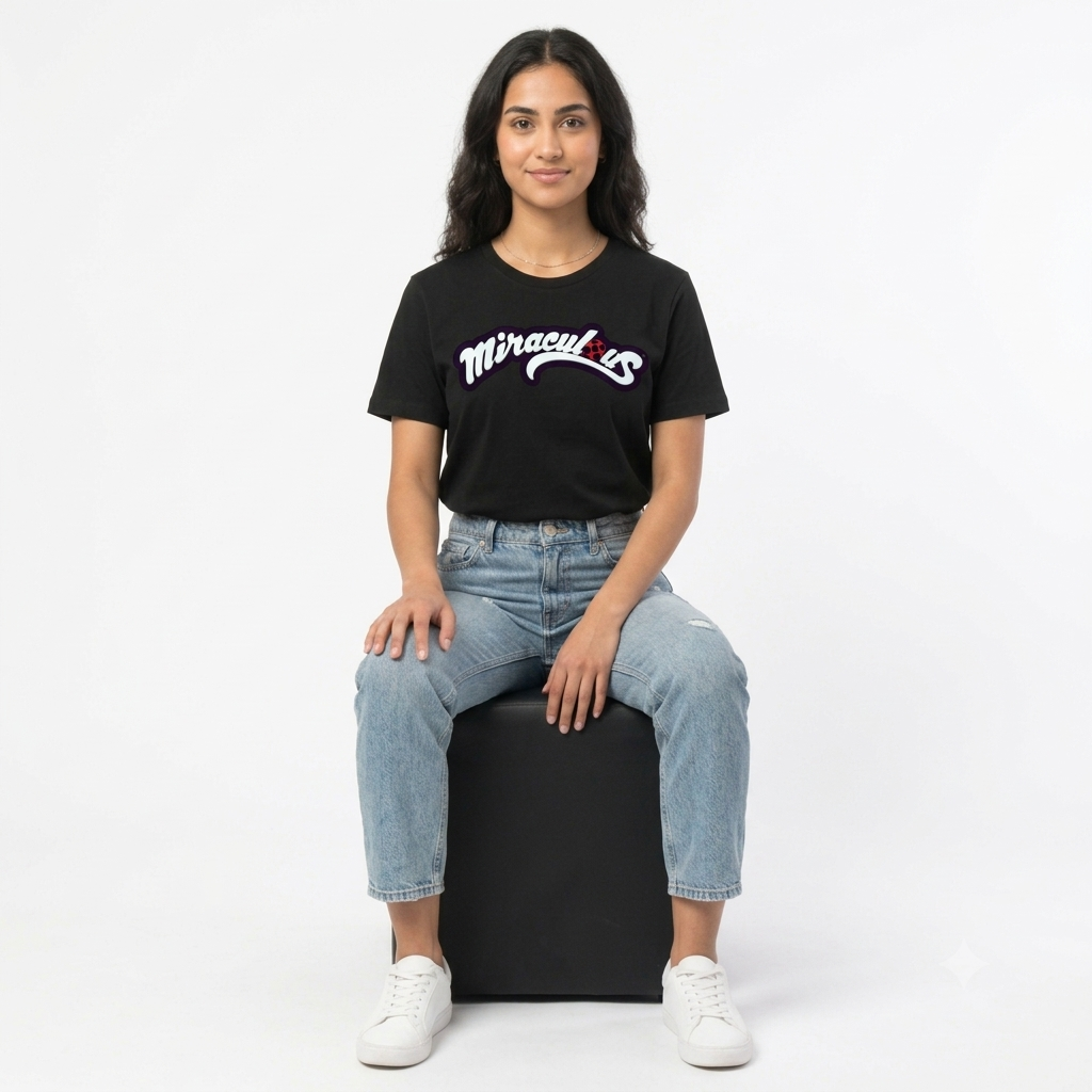 Miraculous Ladybug Graphic Black T-Shirt | Retro Collegiate Unisex Streetwear Crewneck