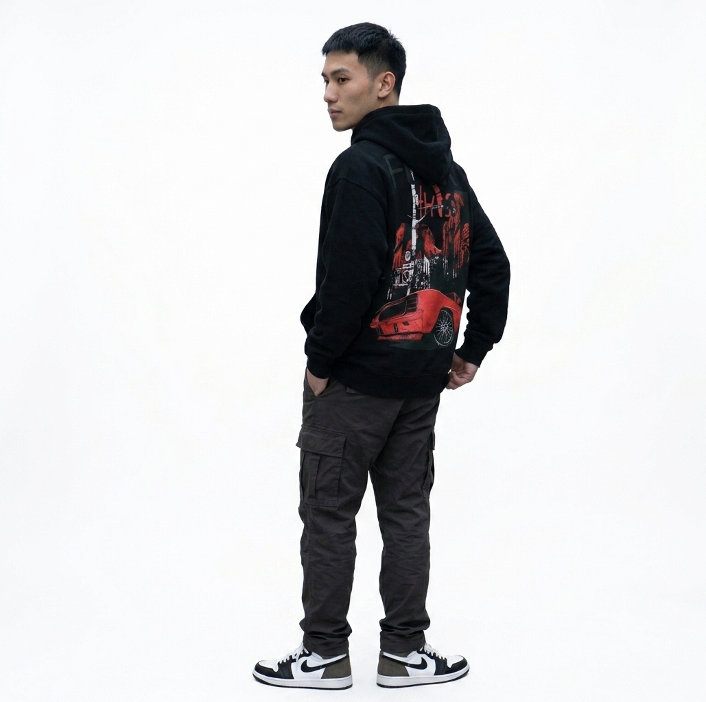 HKAY Urban Drive Graphic Oversized Hoodie