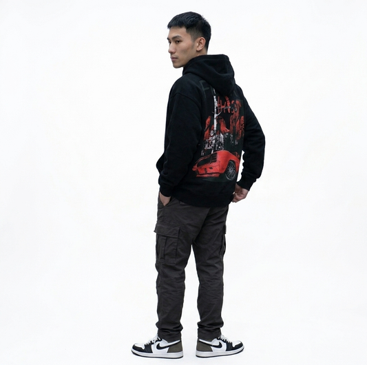 HKAY Urban Drive Graphic Oversized Hoodie