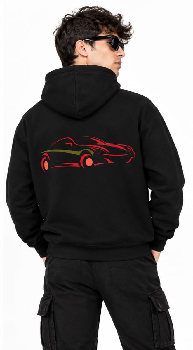 HKAY Premium Crimson Supercar Jet Black 320 GSM Hoodie
