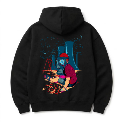 HKay Men's Black Toxic Graphic Hoodie – Dystopian Streetwear