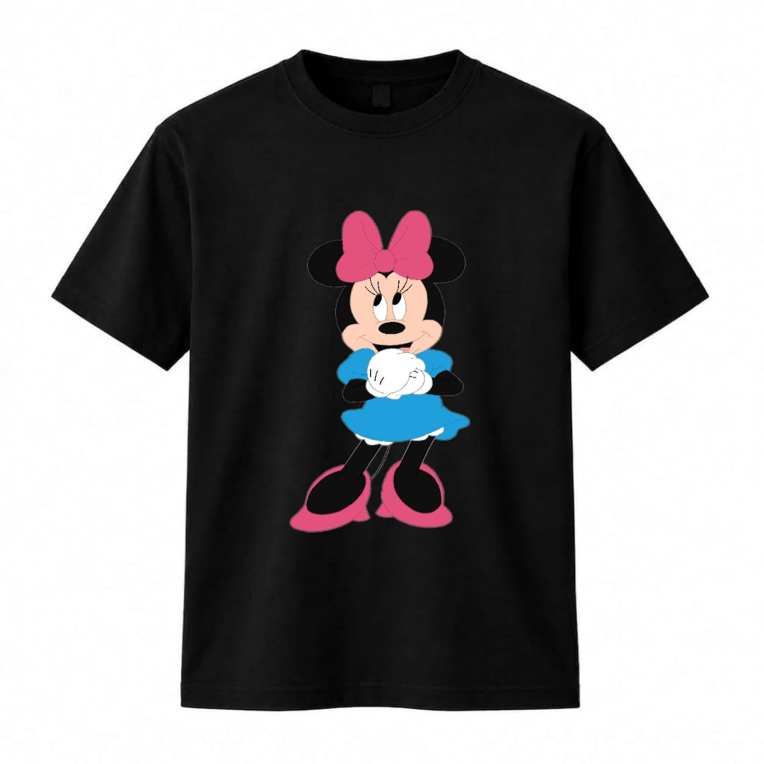 Minnie Mouse Graphic T-Shirt – Black Classic Fit Cartoon Streetwear Tee