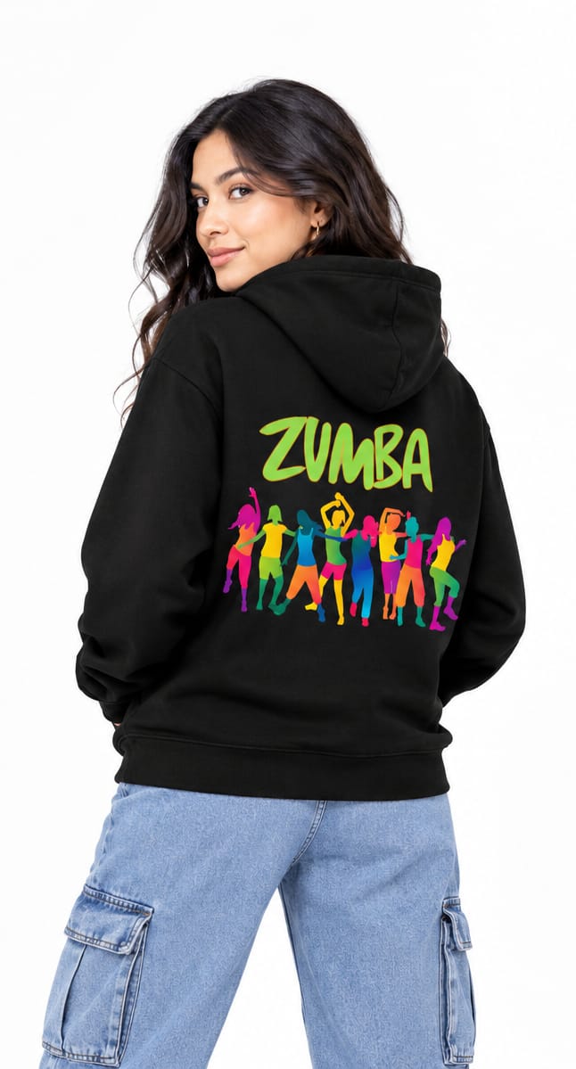 HKAY Premium Zumba Dancers Jet Black 320 GSM Hoodie