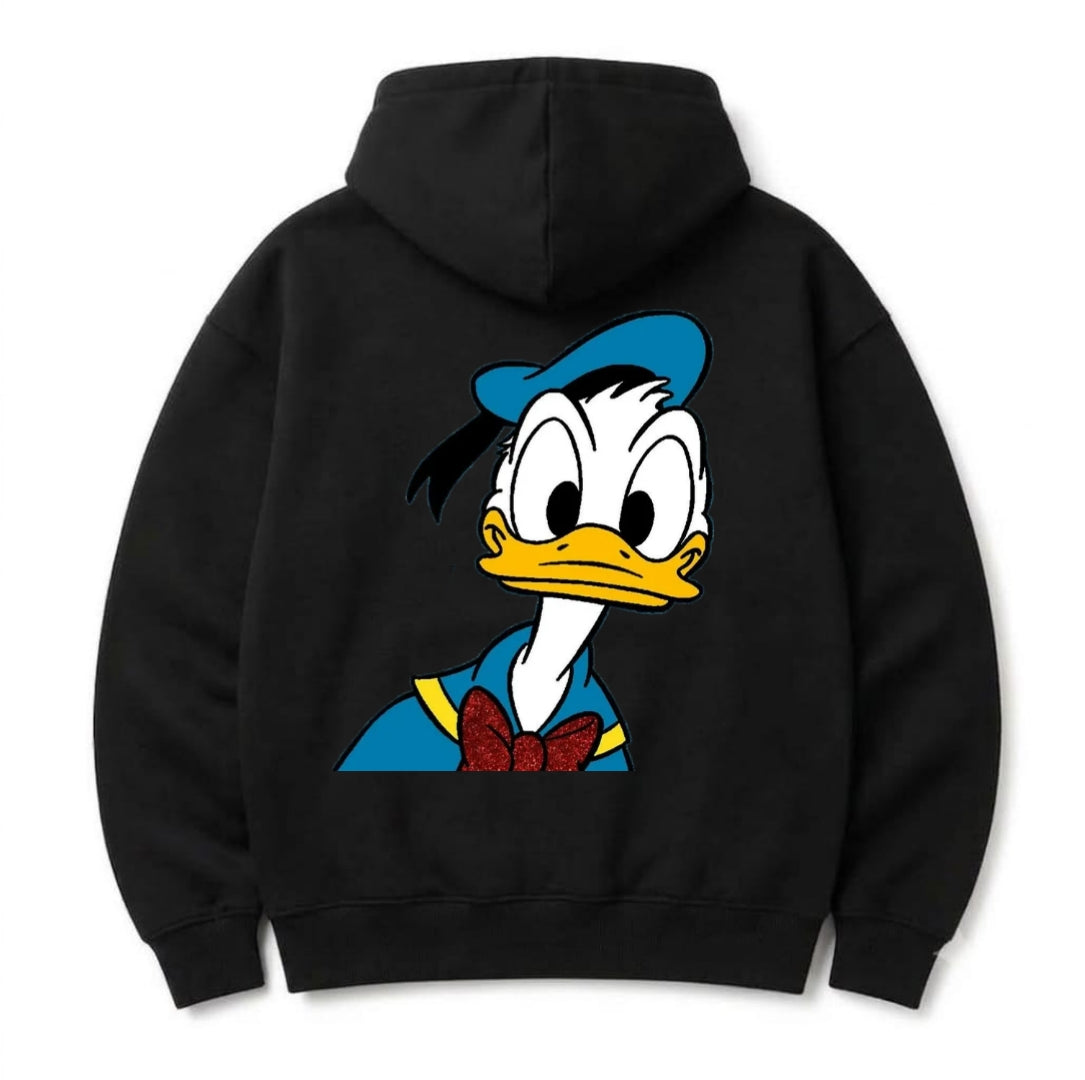 The Donald Duck Classic Sailor Graphic Back-Print Pullover Hoodie pairs vintage Disney