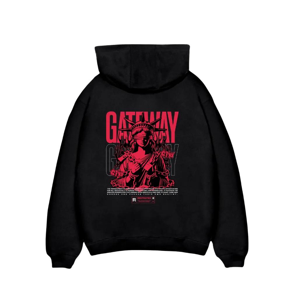HKAY Premium Gateway Liberty Jet Black 320 GSM Hoodie