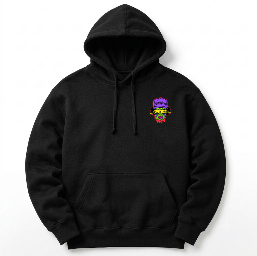 HKAY Premium Graphic Oversized Black Hoodie – Streetwear Edition